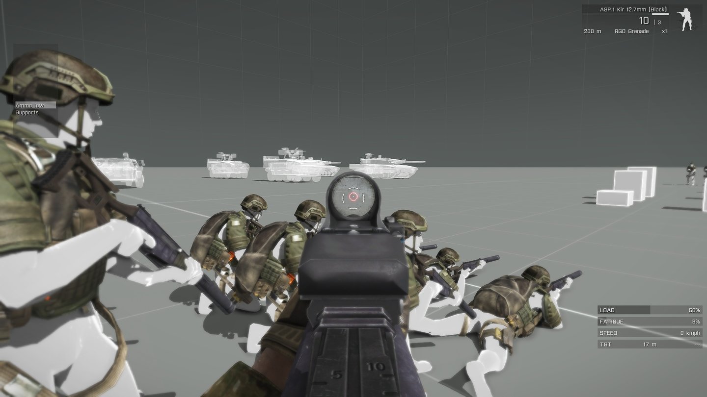 ARMA 3: MarksmenIm VR-Training lassen sich alle neuen Waffen in Ruhe testen.