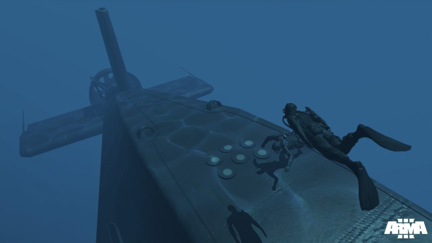AMRA 3Ganz neu in ARMA 3: Unterwasser-Einsätze. Das U-Boot wird dabei aber voraussichtlich ein stationäres Objekt sein.