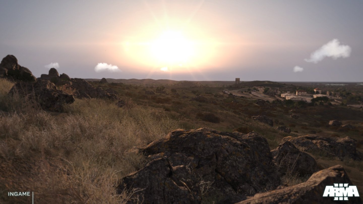 ARMA 3Die Spielwelt soll eine Mischung aus den waldigen Gebieten von ARMA 2 und den kargen Landschaften aus Operation Arrowhead bieten.