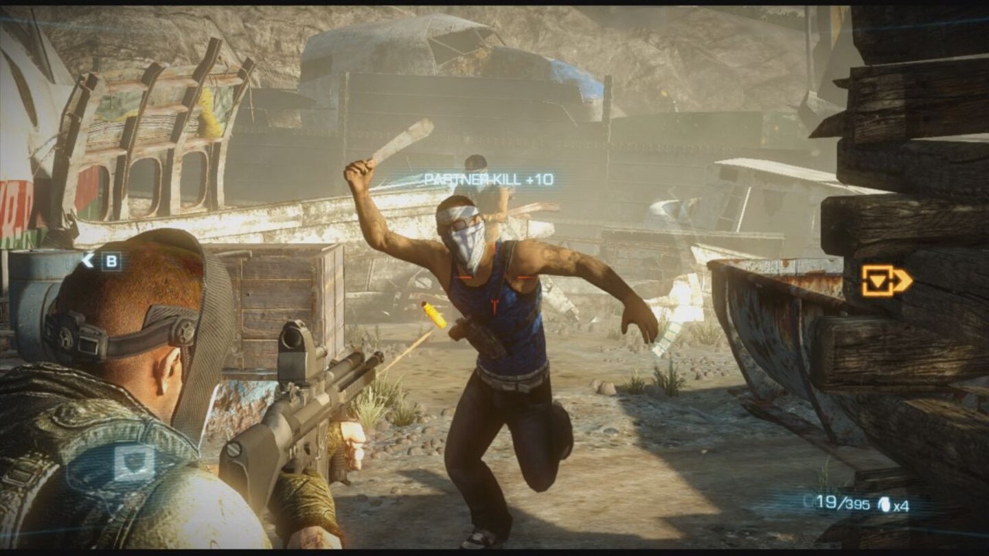 Army of Two: The Devils CartelViele Gegner haben sich schon mit ihrem Schicksal abgefunden und stürmen einfach nur blindlings auf euch zu. [360]