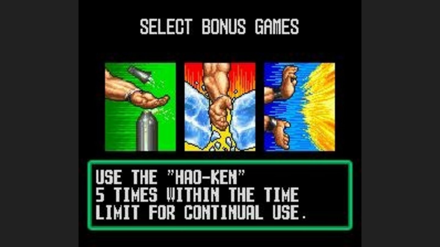 After two fights, you can choose from one of three bonus stages.