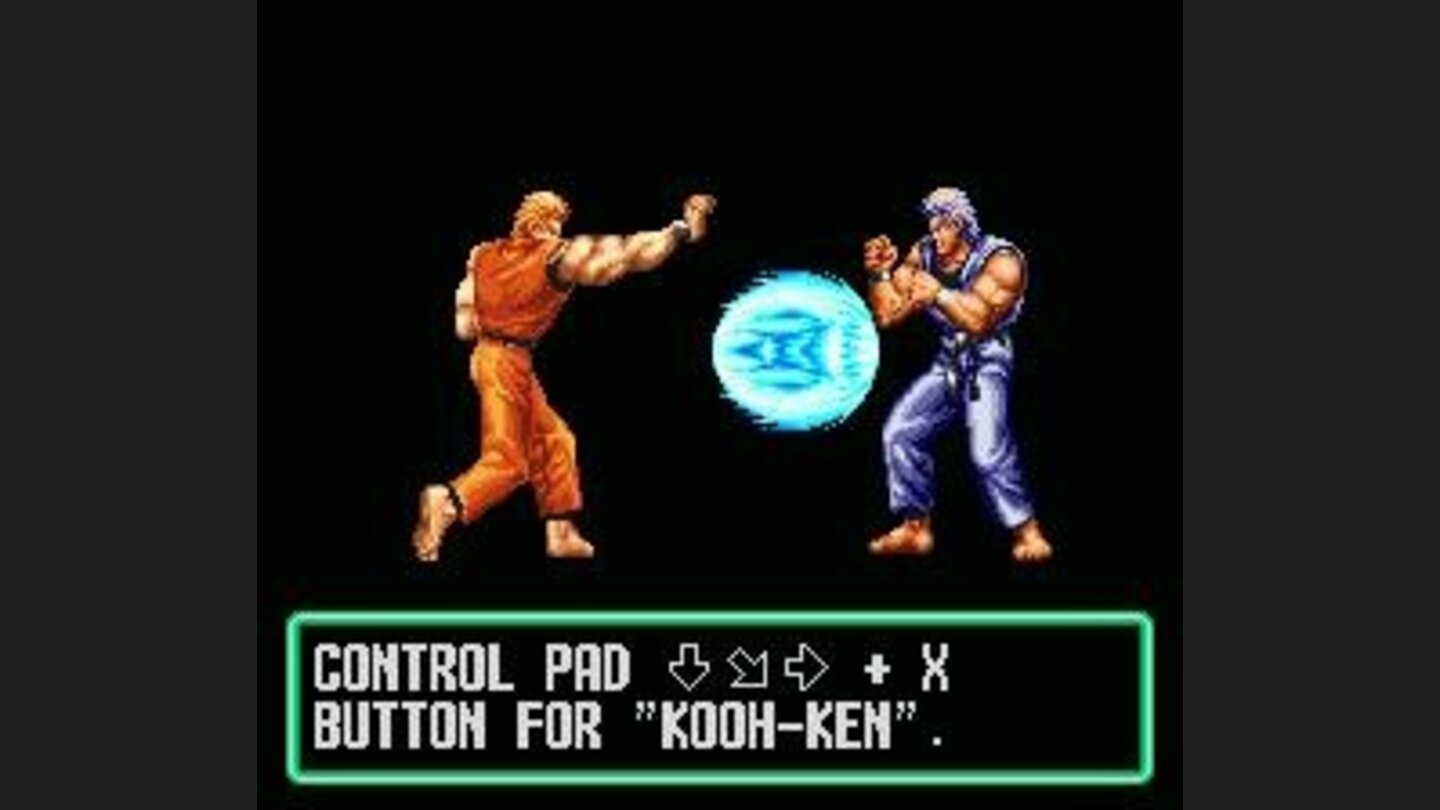 After you pass the bonus rounds, the game will teach you a new special move! Pictured: Koohken.