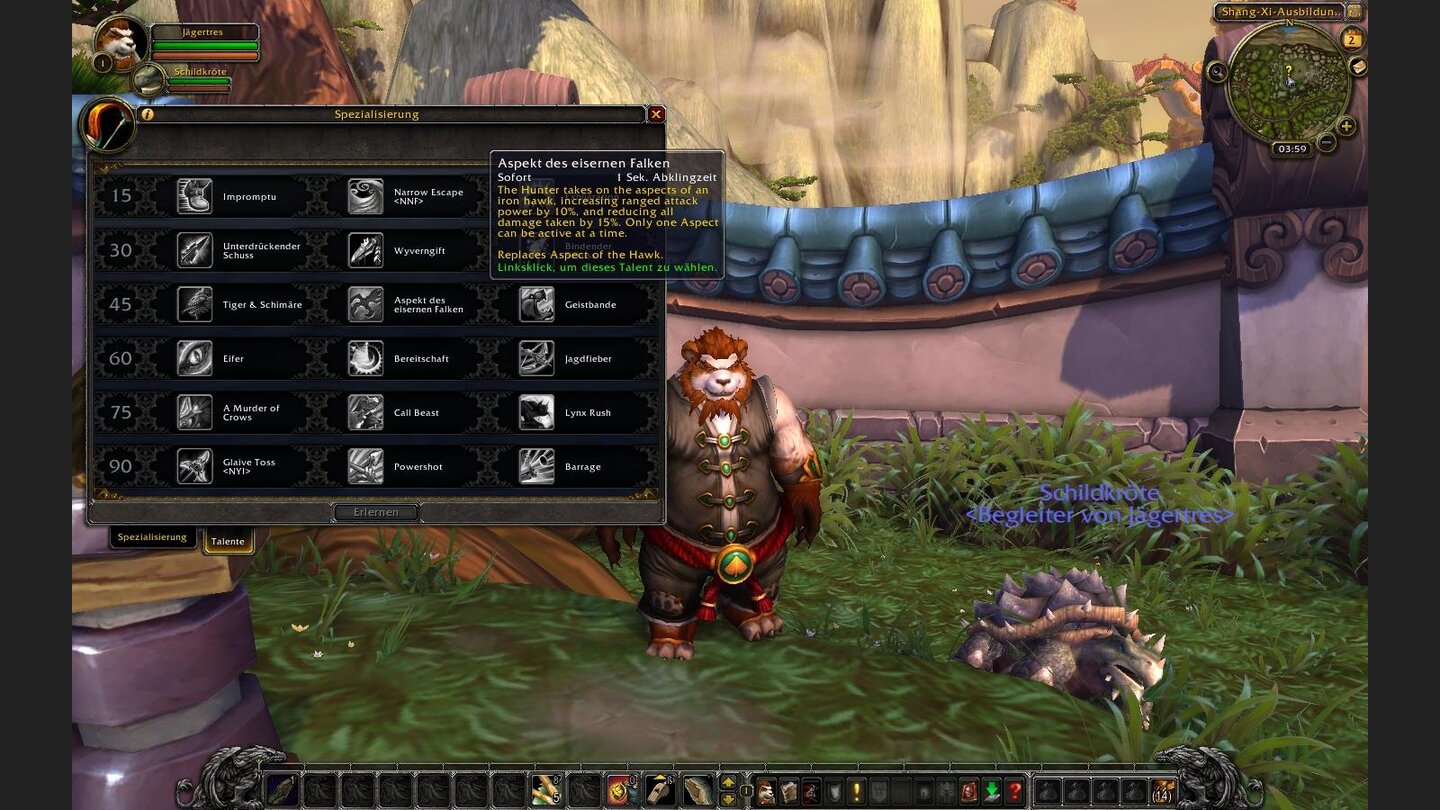 Aspekt des Eisernen Falken - Erhöht die Angriffskraft und verringert erlittenen Schaden.