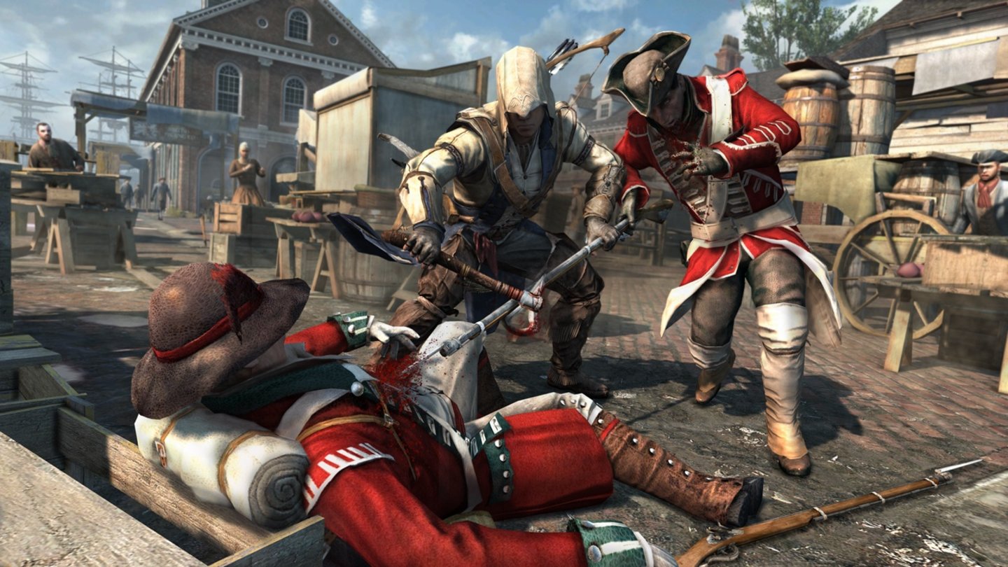 Assassin's Creed 3Die Kämpfe sehen cool aus, sind aber unserer Meinung nach zu anspruchslos.