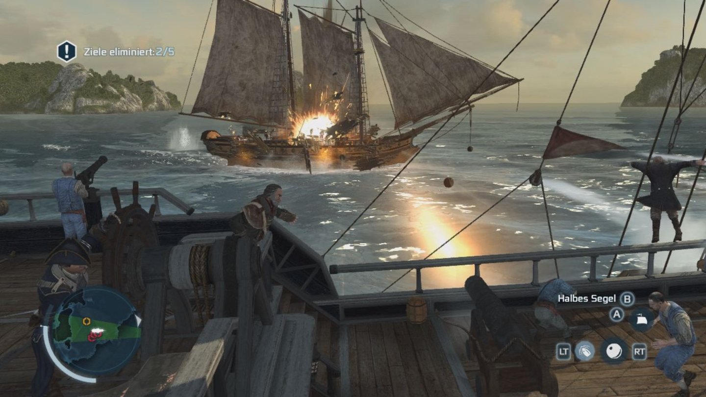 Assassin's Creed 3Seeschlachten nehmen einen wichtigen Teil in der Handlung ein.