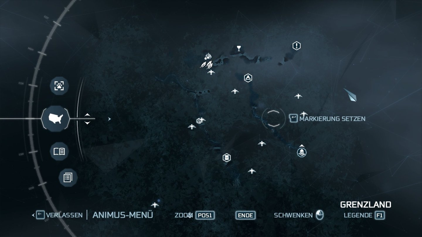 Assassin's Creed 3Die Bedienung der Karte per Maus fällt ein wenig fummelig aus.