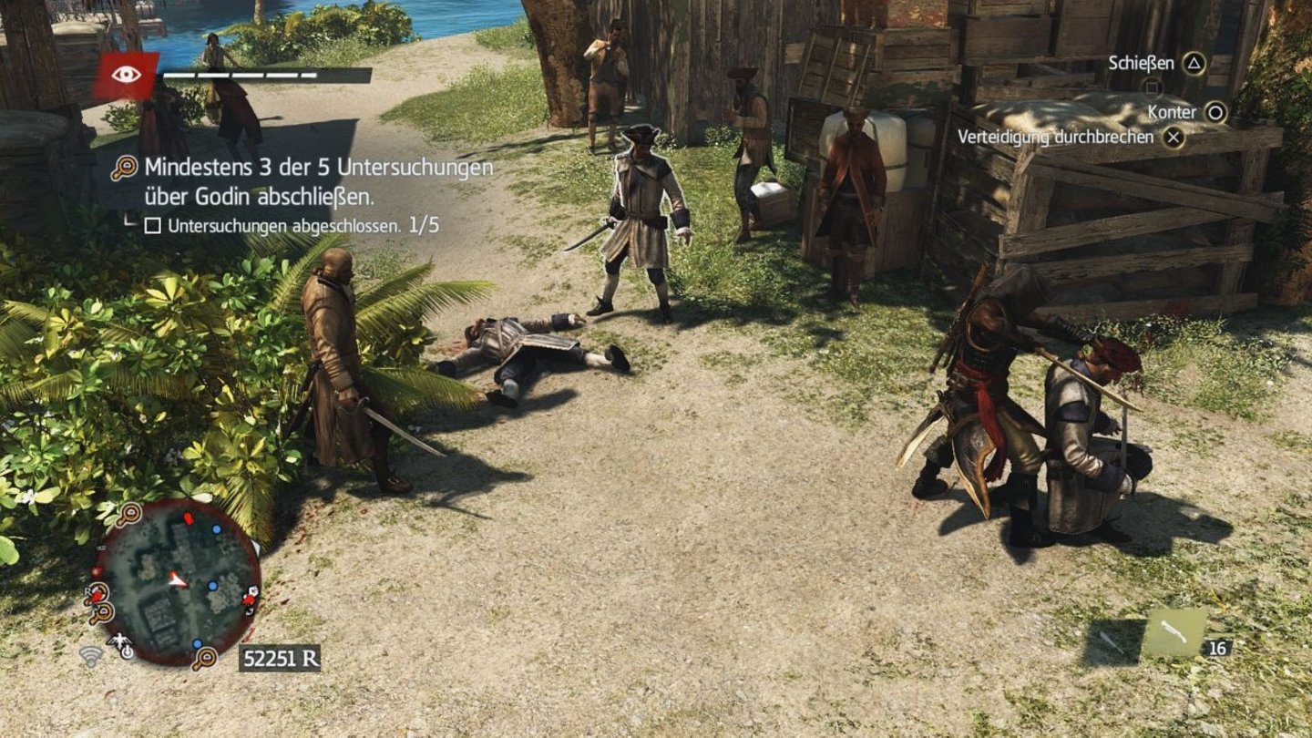 Assassin's Creed 4: Black Flag - Schrei nach FreiheitKämpfe laufen mit Angriffen und Konter-Moves nach dem gleichen System wie im Hauptspiel ab. [PS4]