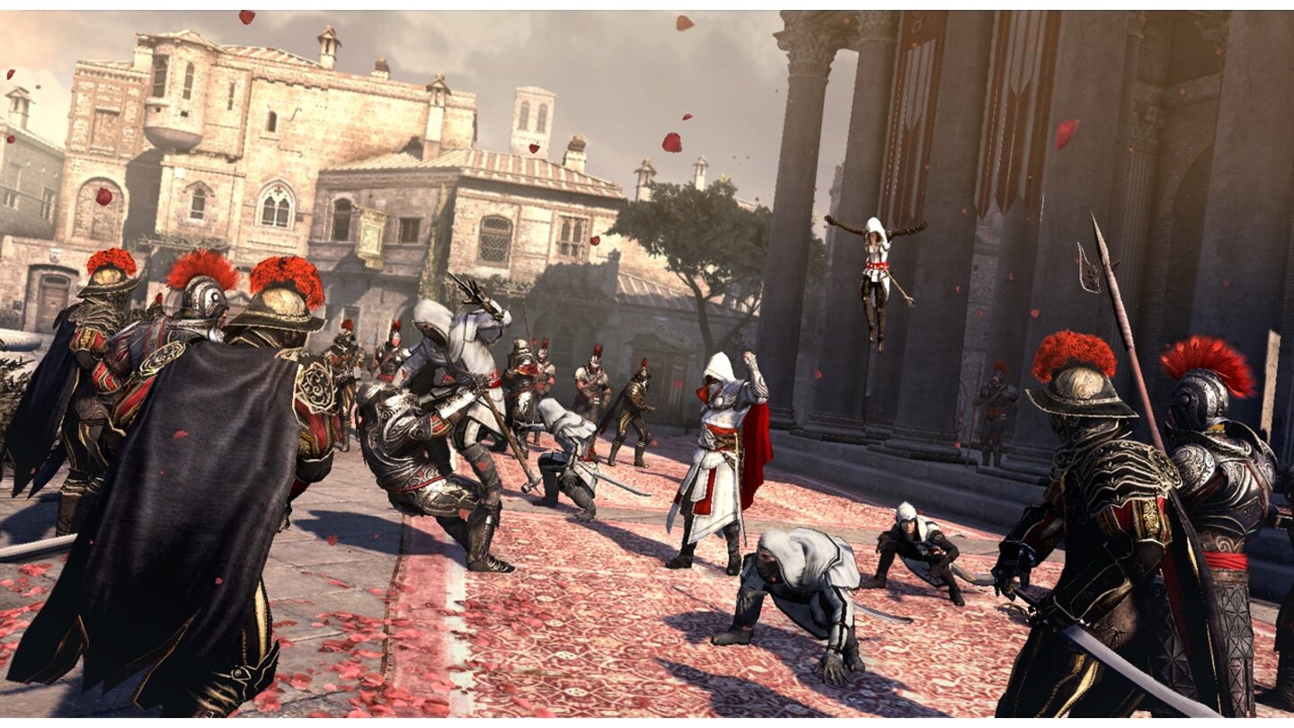 Assassin's Creed: BrotherhoodBrotherhood ist nicht Assassin's Creed 3 sondern ein Ableger zum zweiten Teil der Serie. Sie sind wieder als Ezio unterwegs, diesmal allerdings ausschließlich in Rom. Ganz neu ist der Multiplayer-Modus.