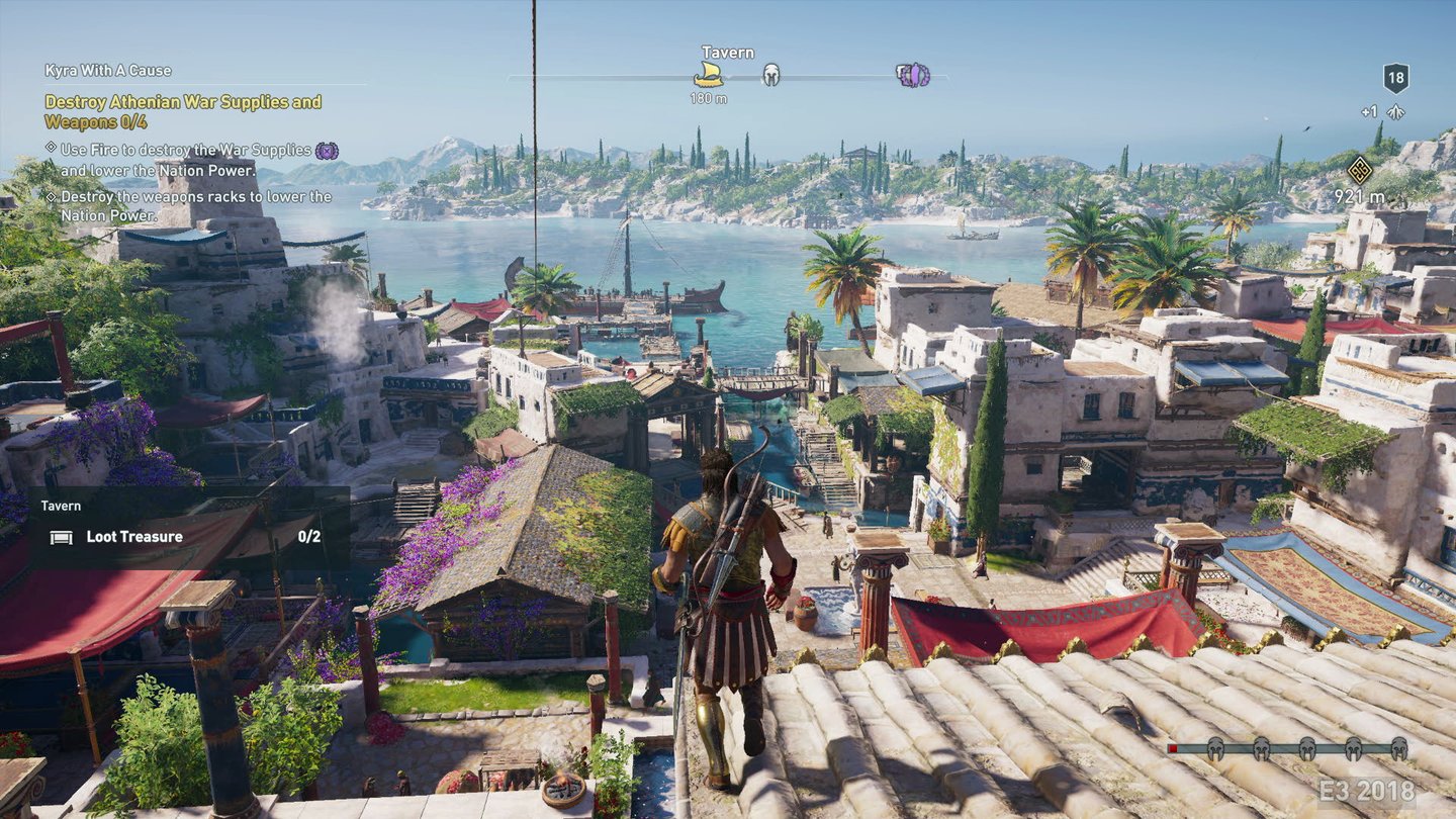 Assassin's Creed: OdysseyDie Demo-Inseln Delos und Mykonos sind nur ein winziger Teil der Spielwelt - mit knapp 6 Stunden Spielzeit.