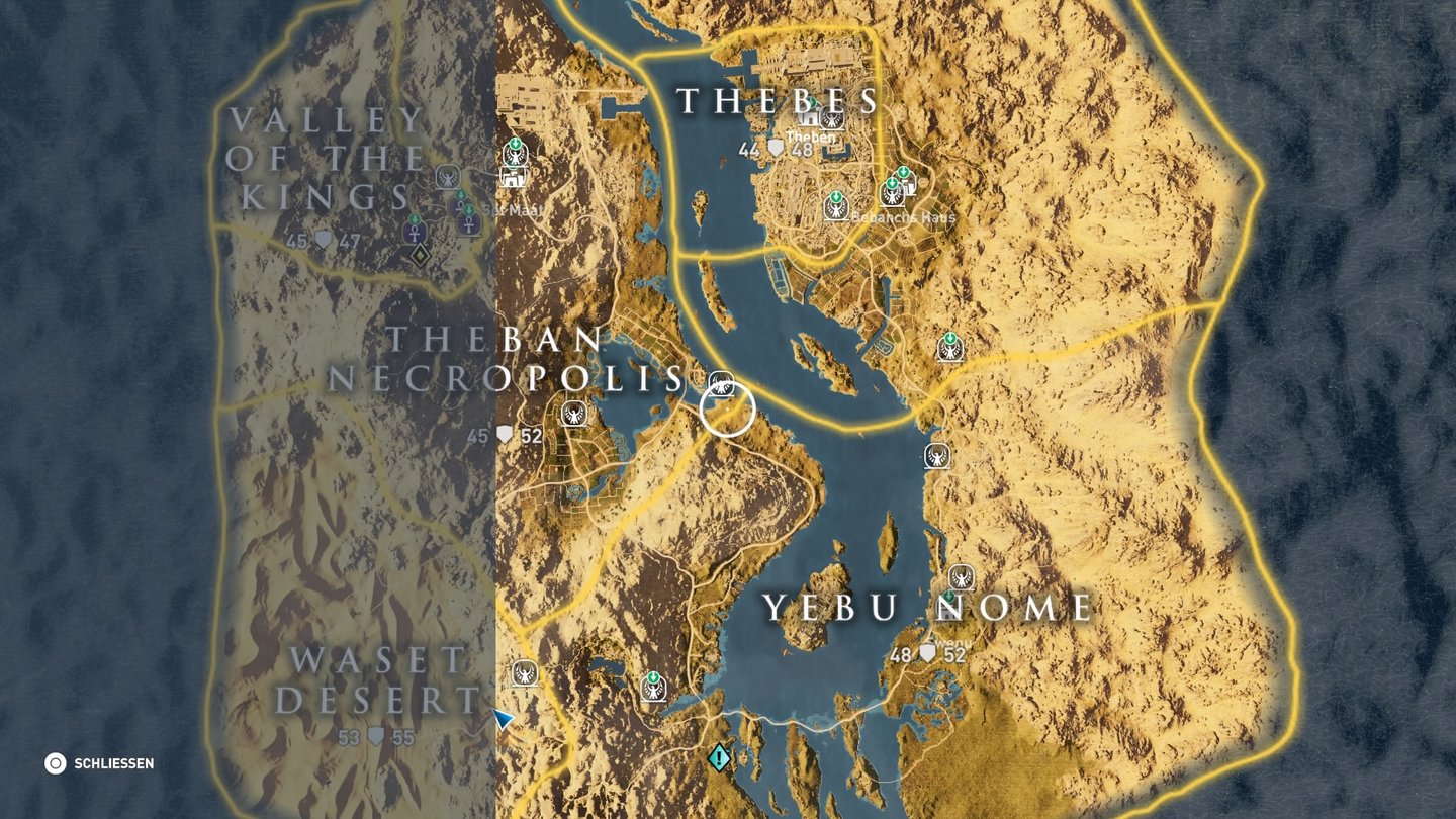 Assassin's Creed: Origins - Der Fluch der PharaonenTheben ist rund doppelt so groß wie die Sinai-Halbinsel. Und um einiges abwechslungsreicher.
