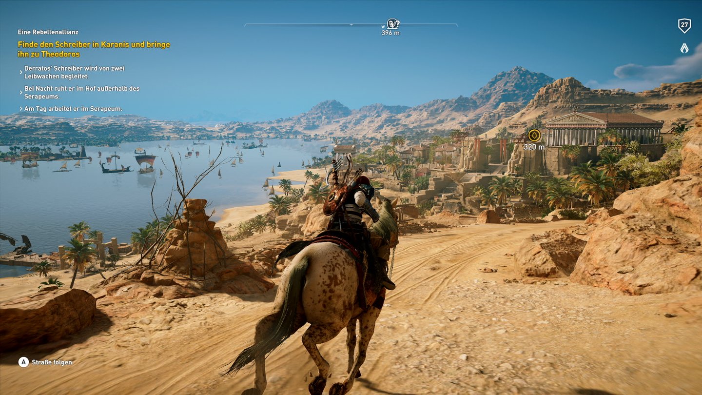 Assassin's Creed: OriginsDas Ägypten von Origins vermischt griechische und ägyptische Architektur.