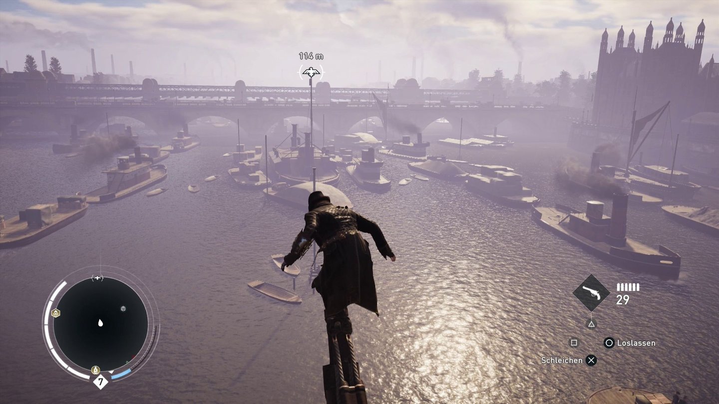 Assassin's Creed SyndicateDie Weitsicht geht auf Konsole in Ordnung, auf Distanz verlieren die Objekte aber schnell an Detail.