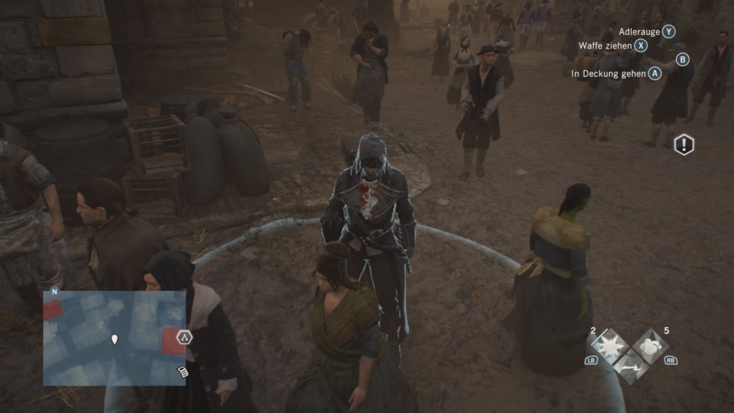 Assassin’s Creed Unity: Dead Kings
Glitches und Bugs gibt es immer noch. Die Dame da rechts scheint mit Shrek verwandt zu sein.
