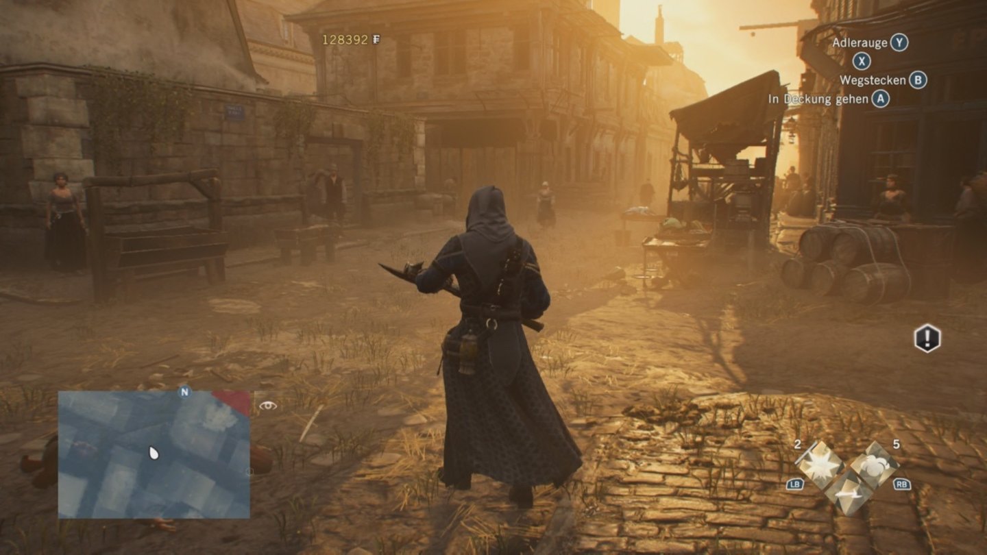 Assassin’s Creed Unity: Dead Kings
Selbst bei Sonnenschein wirkt das Städtchen Saint-Denis düster. Dieser bedrückende Look passt zur Gruft-Kraxelei, etwas mehr Farbe hätte der DLC jedoch vertragen können.