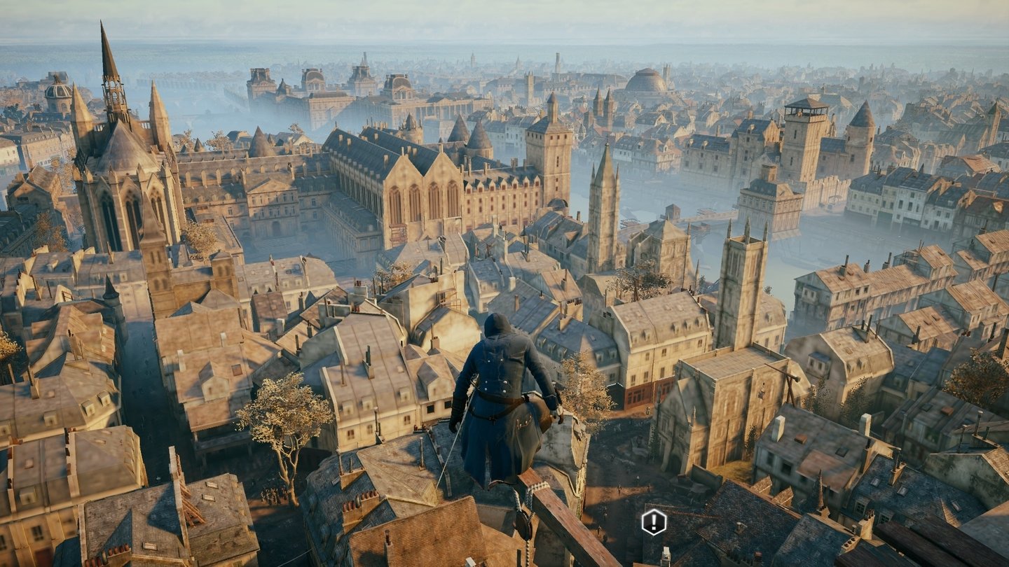 Assassins Creed UnityDie Aussichtspunkte der Stadt zu erklimmen und daraufhin den Ausblick zu genießen, hat nichts von seinem Reiz verloren – obwohl es seit dem ersten Assassin’s Creed ein Bestandteil der Serie ist.