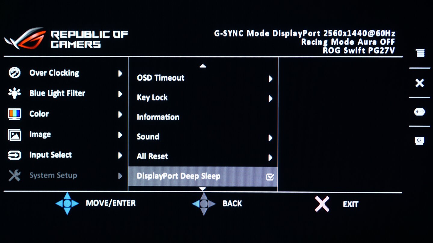 Asus PG27VQ Menü - Systemeinstellungen #2
