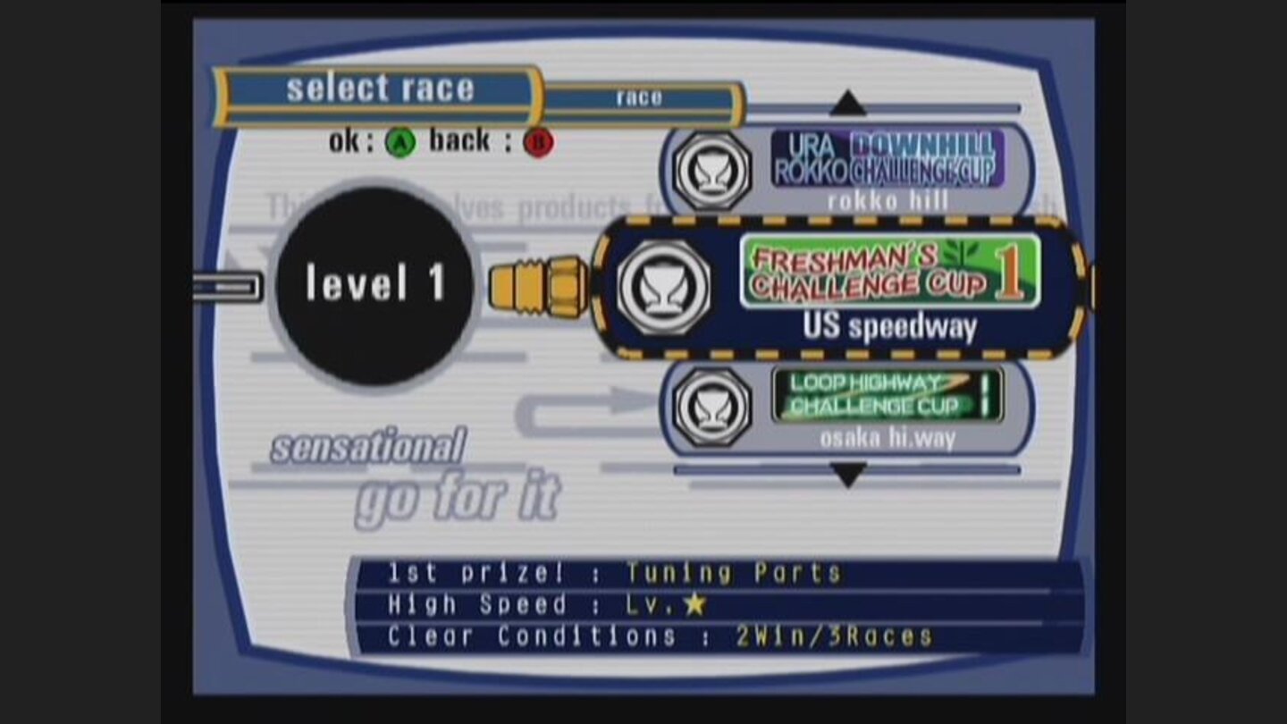 These are the tracks you first have access to.