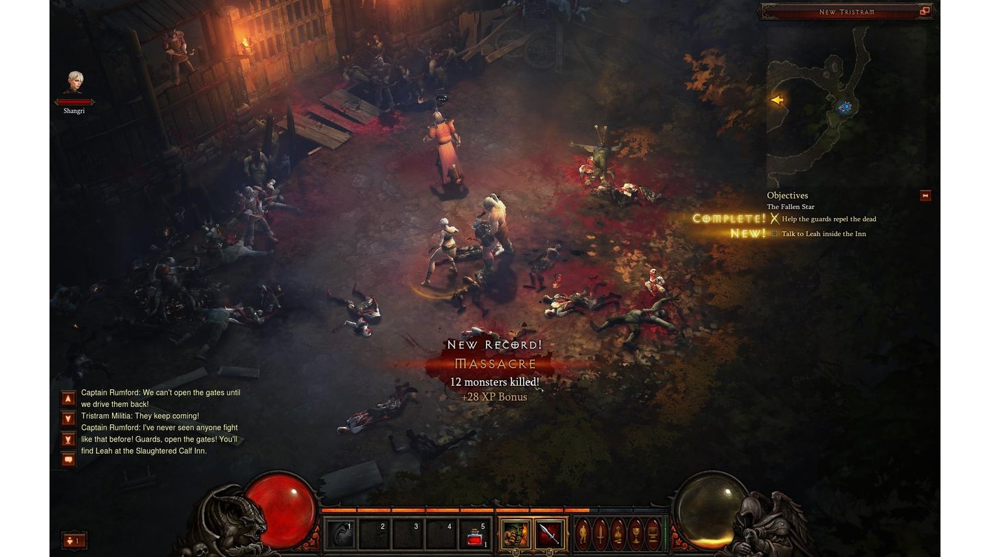 Diablo 3 Beta-PlaythroughWenn wir viele Gegner in kurzer Zeit besiegen, bekommen wir mehr Erfahrungspunkte.