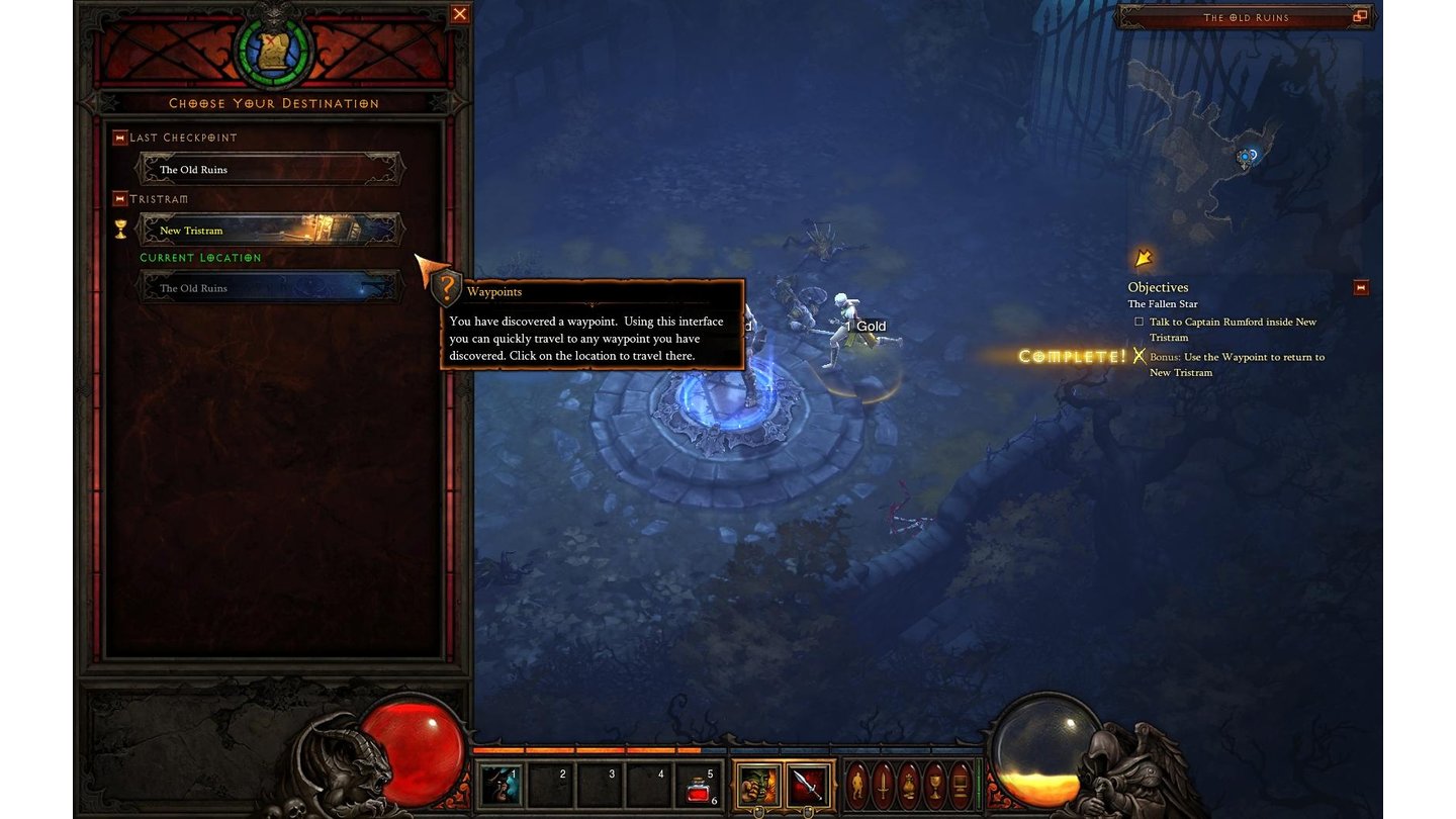 Diablo 3 Beta-PlaythroughWir haben unsere aktuelle Aufgabe erfüllt und reisen über den Wegpunkt zurück nach New Tristram.