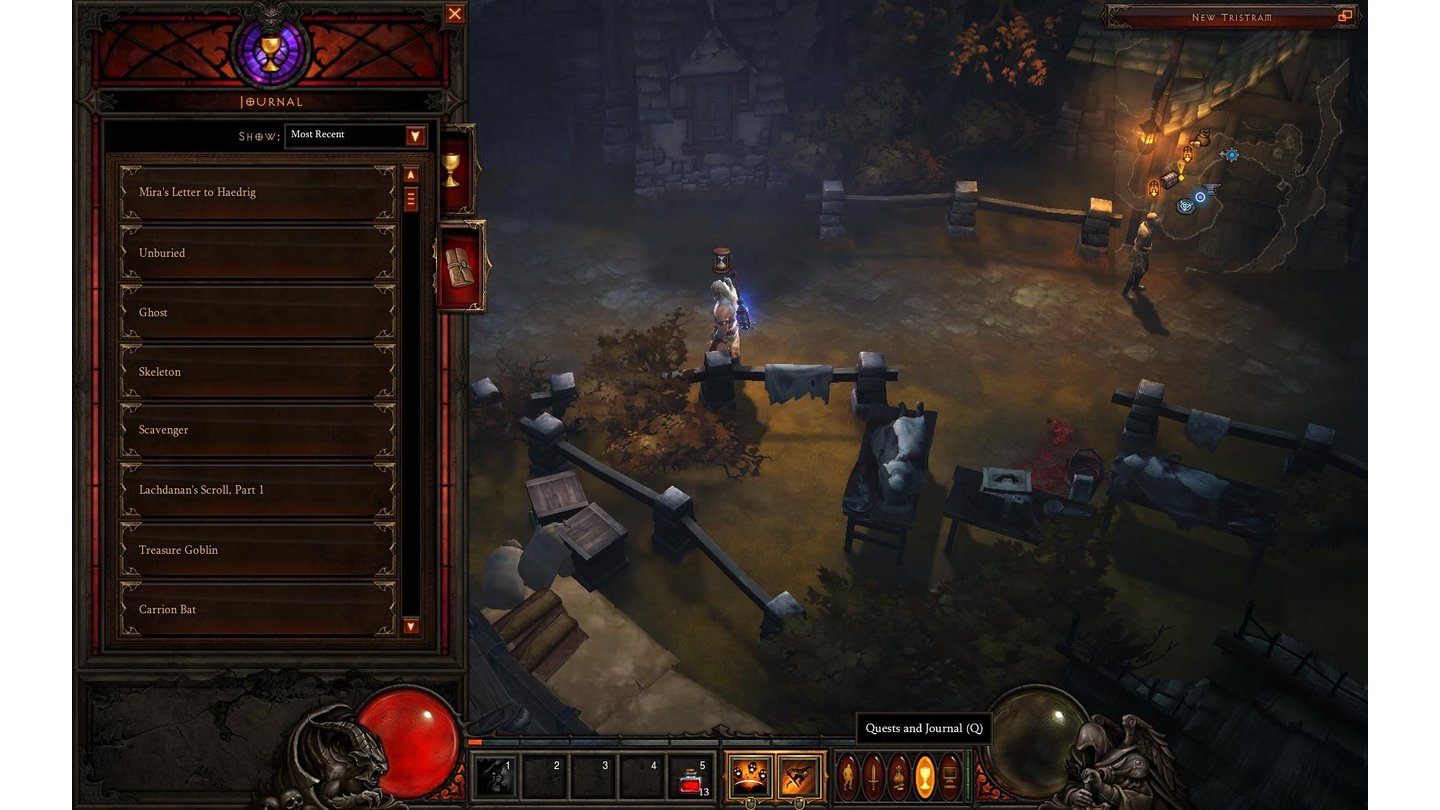 Diablo 3 Beta-PlaythroughIm Journal werden alle Quests gesammelt. Die Hintergrundgeschichten können ebenfalls hier aufgerufen werden.