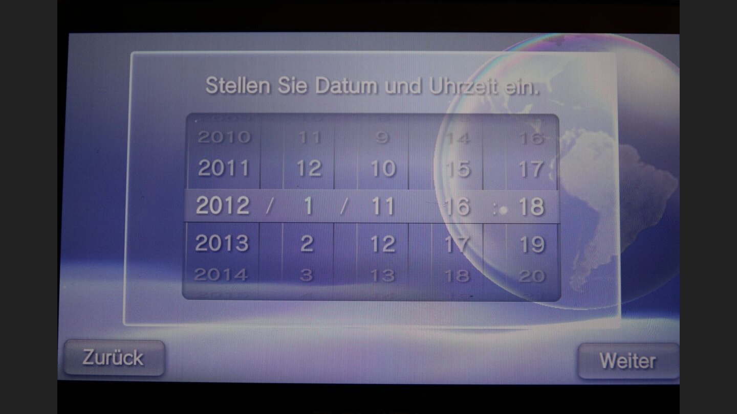 Der Erste Start3. Nun Datum und Zeit einstellen, ...