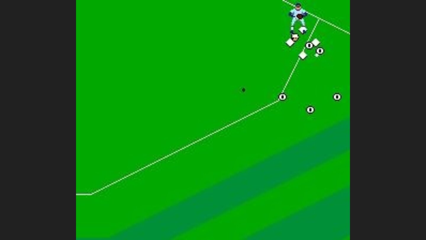 The field view was unchanged over Bases Loaded 3, but the fielders were drawn much larger