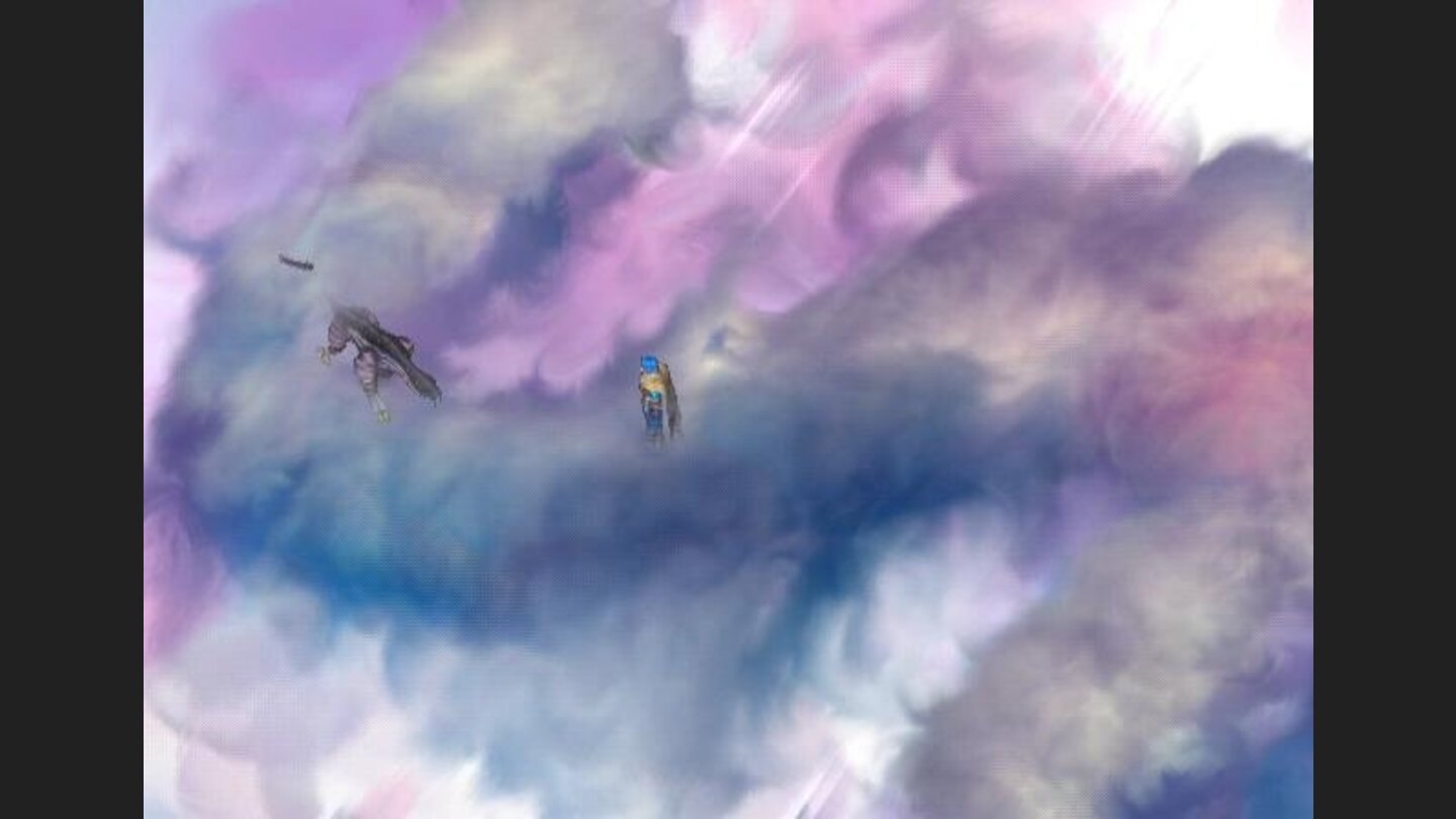 The cloud passage; if you bump into the creatures wandering about, youll be brought to the battle screen