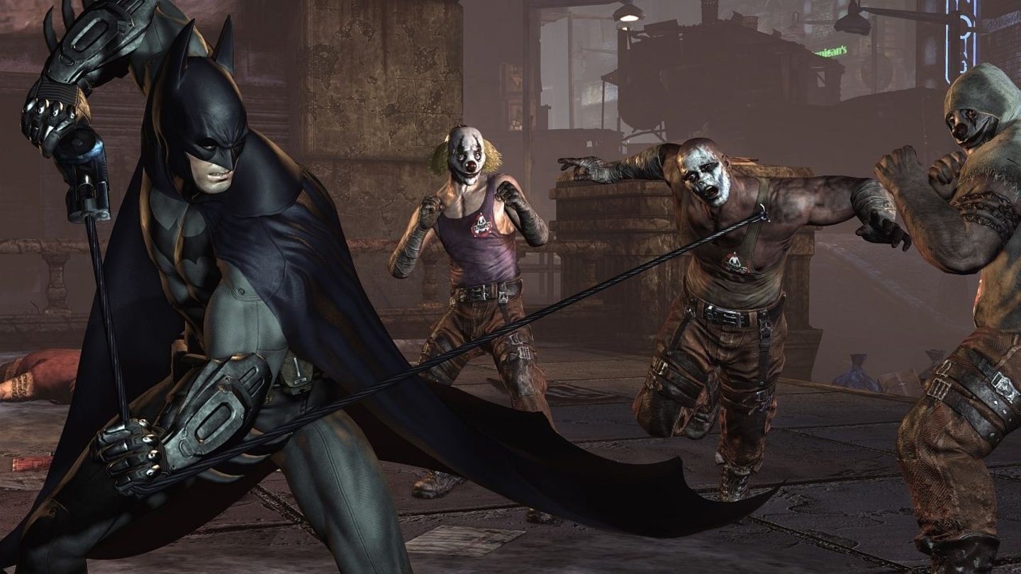 Batman: Arkham CityBatman kann jetzt noch mehr seiner Spielsachen (hier die Batclaw) direkt im Kampf einsetzen.