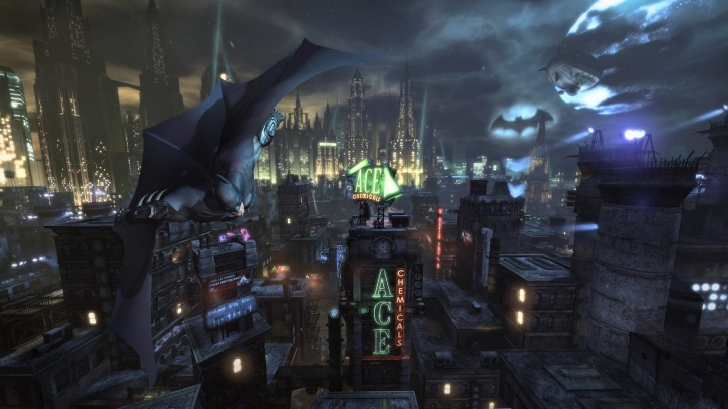 Batman: Arkham CityBatman kann ich sich in Arkham City frei bewegen.