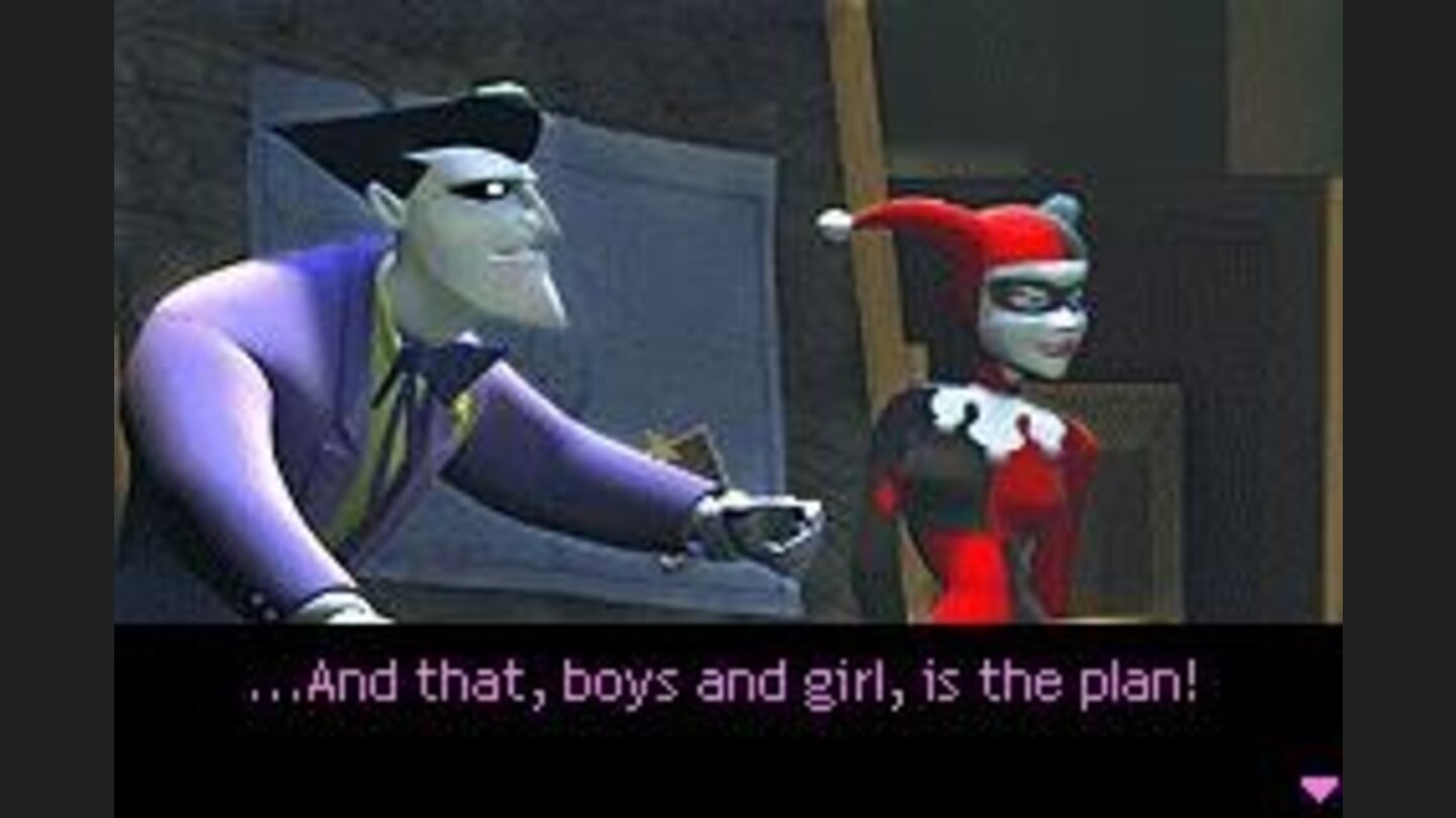 Intro frame ? The Joker (followed by a nice assistant) starts other plan to try dominate Gotham City.