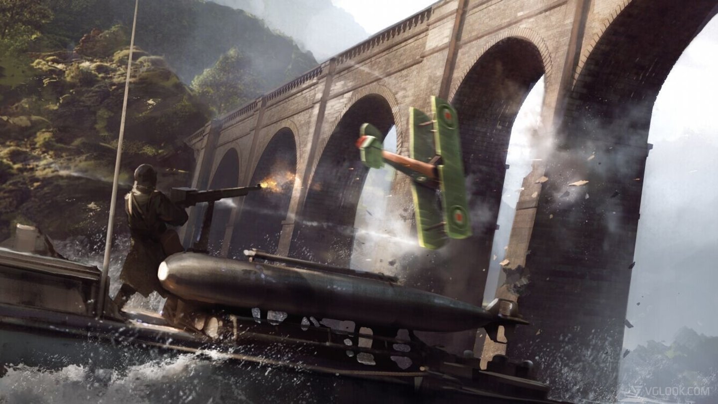 Battlefield 1Torpedoboot zum Angriff! Die schnellen Jäger werden den fetten Dreadnoughts auf dem Meer Kopfschmerzen bereiten. Umgebung und Hoheitszeichen auf dem Flugzeug deuten auf eine Karte in Italien hin.