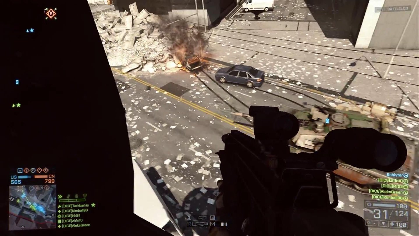 Wie Division setzt auch Battlefield 4 auf eine hohe Objektdichte, wie an den Papierfetzen auf dem Boden zu sehen, um der Spielwelt Leben einzuhauchen.