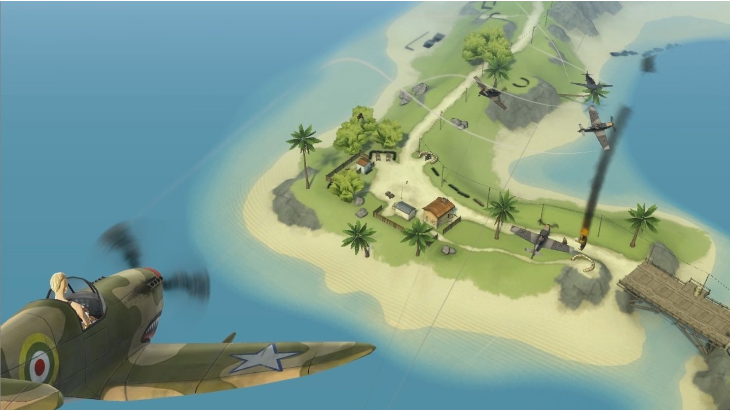 Battlefield HeroesScreenshots zu jüngsten Battlefield-Heroes-Map »Wake Island«, die bereits aus vielen anderen Battlefield-Spielen bekannt ist.
