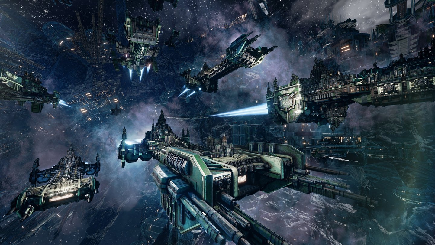 Battlefleet Gothic: Armada - Space MarinesDie Dark Angels streben vor allem nach anderem nach Sühne und Rache für den Verrat ihrer Ordensbrüder, der ihre Heimatwelt Caliban zerstörte.