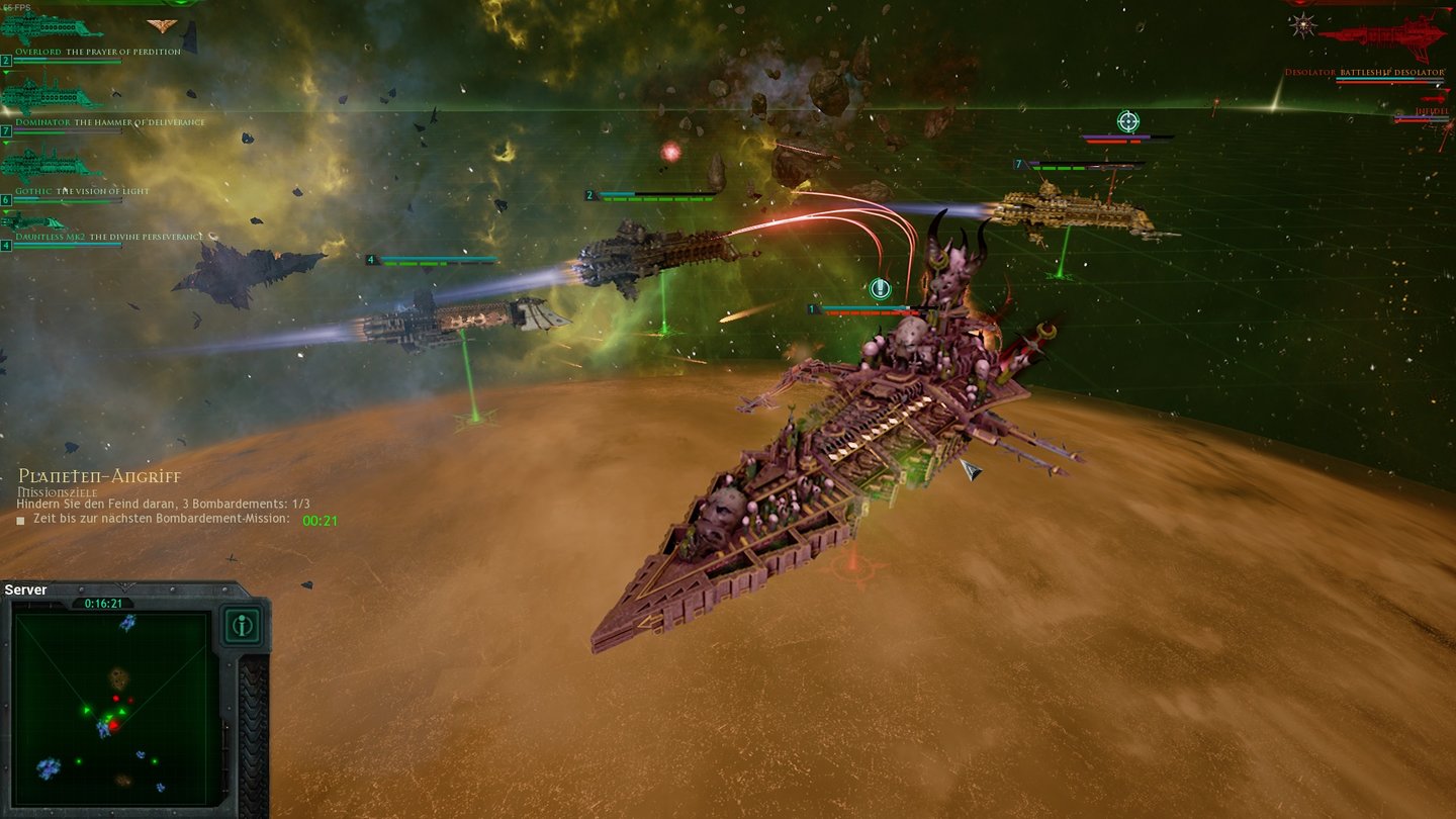 Battlefleet Gothic: ArmadaGelegentlich tauchen in der Kampagne Minibosse in Form von vier legendären Chaos-Schiffen auf.