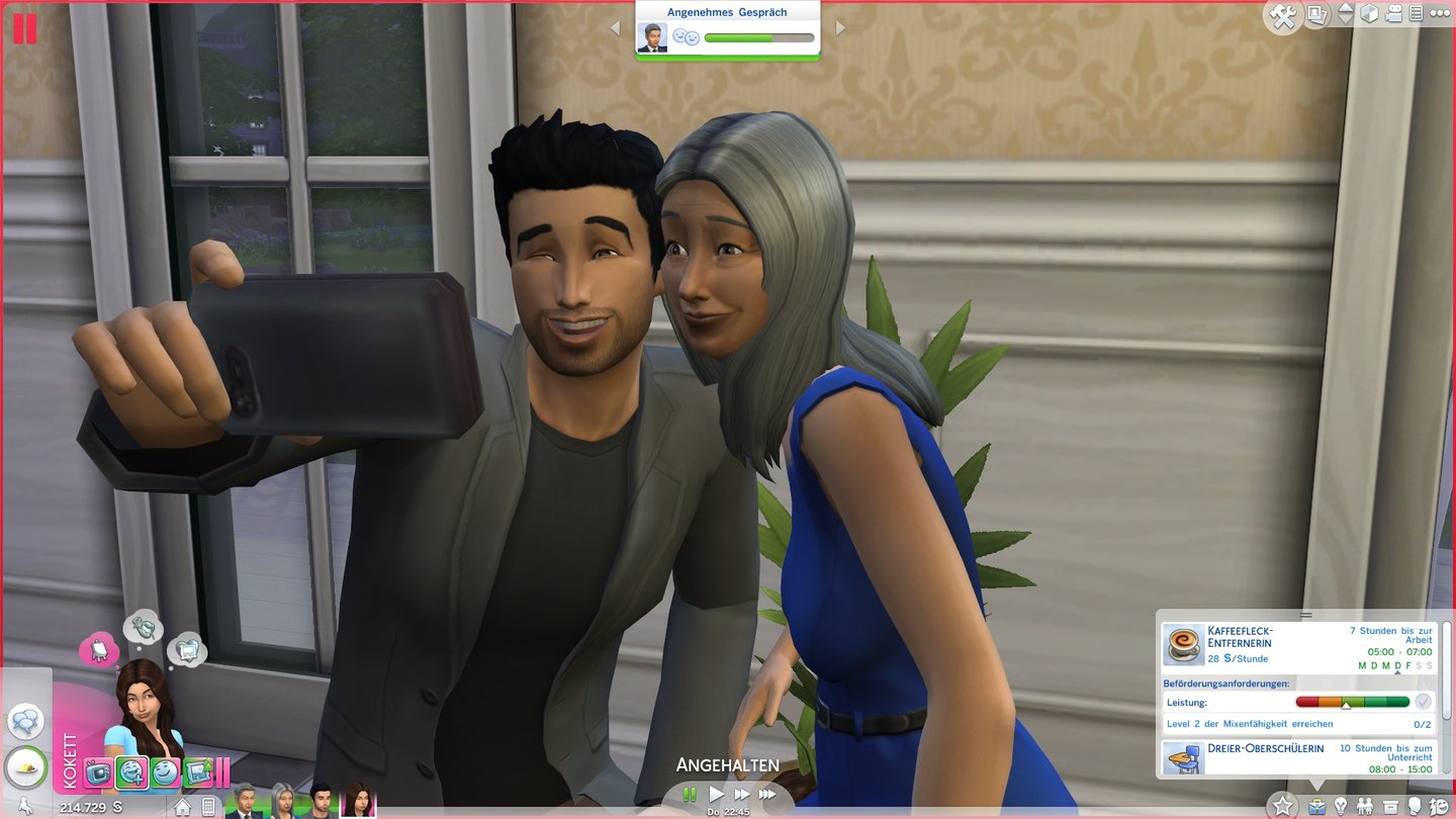 Die Sims 4 - Screenshots aus der Test-VersionBitte lächeln! Das Selfie darf bei den Sozial-Interaktionen nicht fehlen.