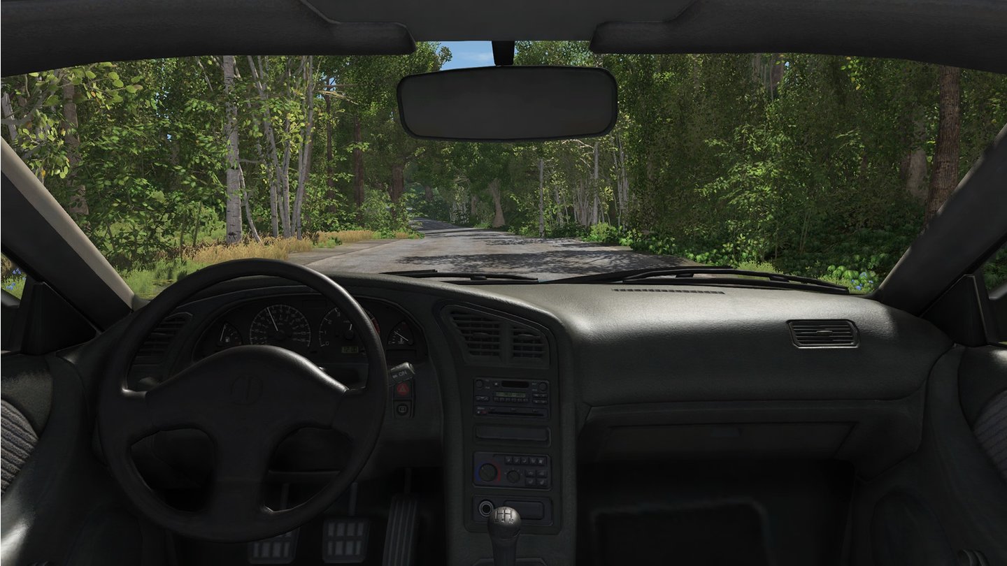 BeamNG.driveJedes Fahrzeug verfügt über eine ordentlich gestaltete Cockpitperspektive.