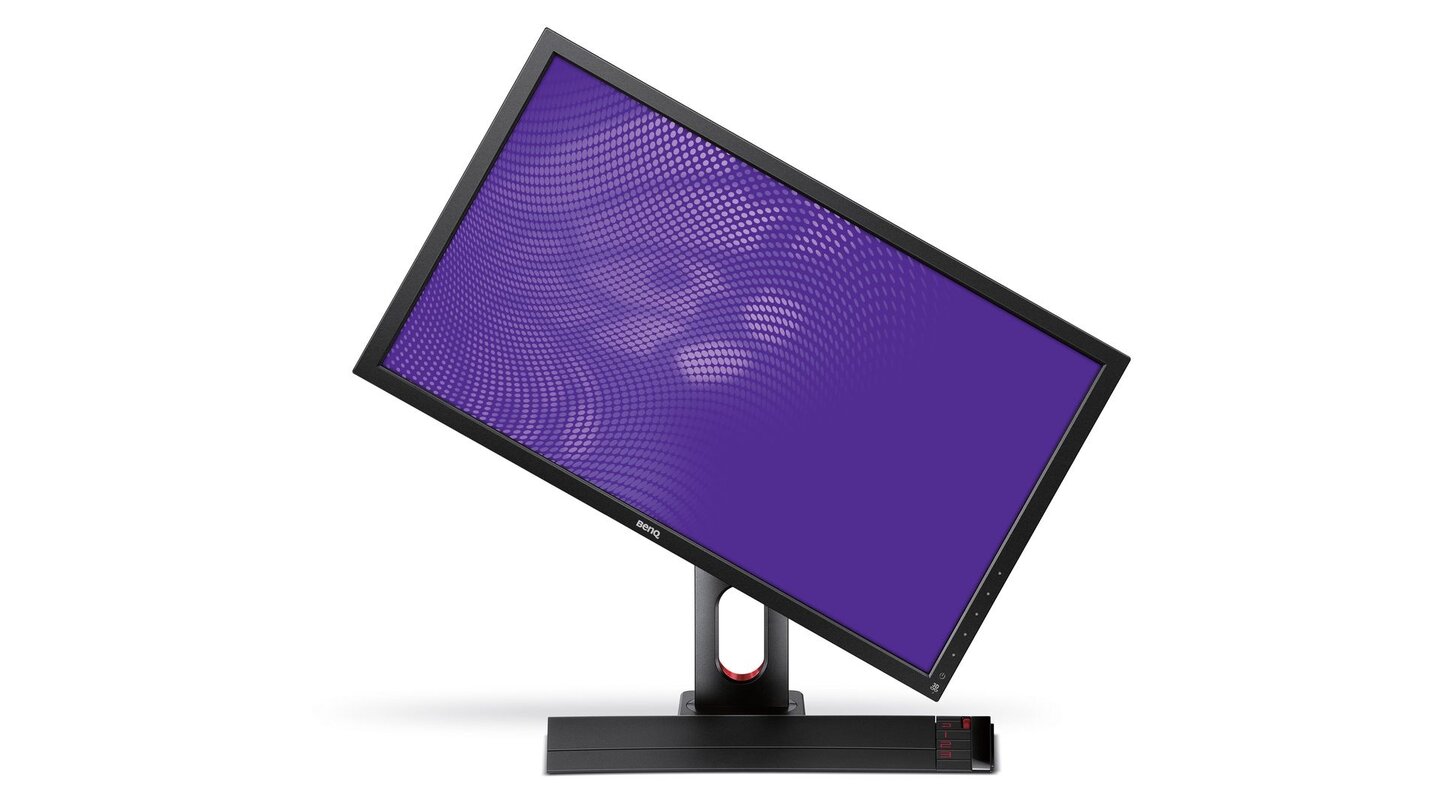 Der Monitor ist auf alle wünschenswerten Arten verstellbar. Unter anderem ist der Bildschirm um 90 Grad drehbar, kann also in die Senkrechte gebracht werden.