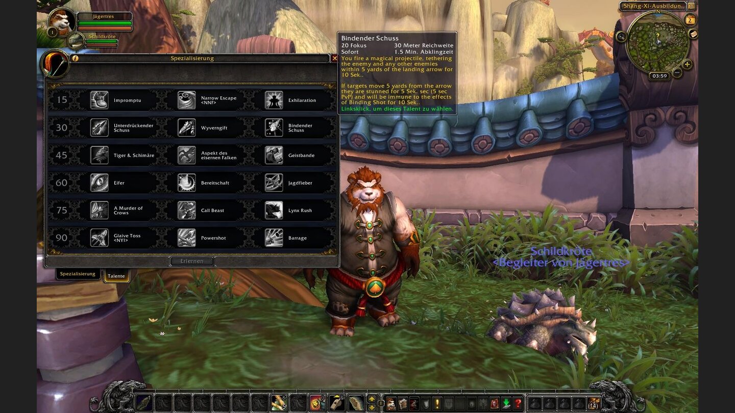 Bindender Schuss - Verlangsamt und betäubt Feinde um den Einschlagbereich.