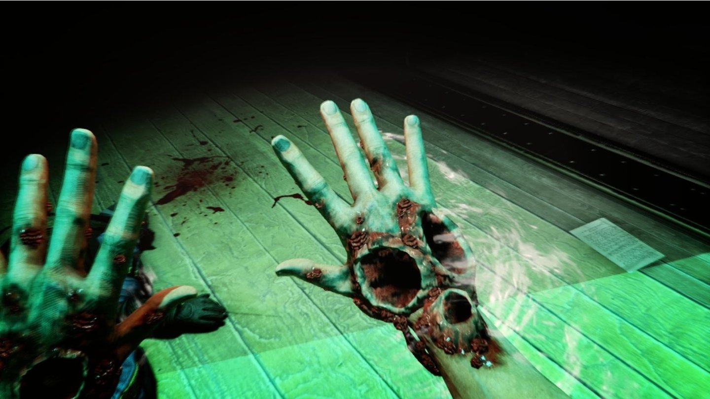 Bioshock Infinite (PC)Wenn Booker sich eine Spezialfähigkeit einverleibt hat, mutieren seine Hände für wenige Sekunden. In irgendwas Ekeliges im Regelfall.