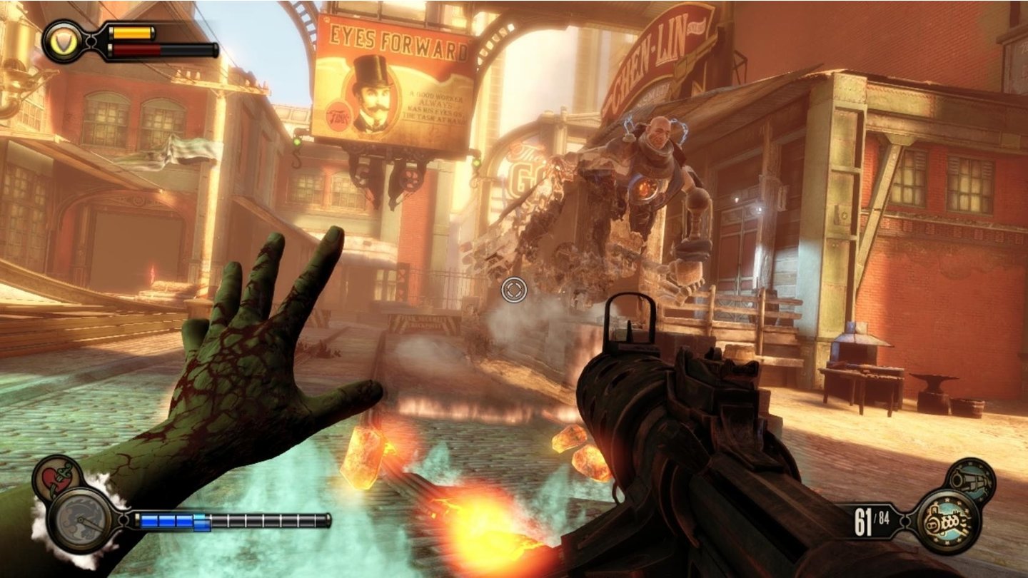Bioshock Infinite (PC)Der Handy Man ist einer der dicksten Gegner im Spiel, aber auch nicht schwierig zu knacken.