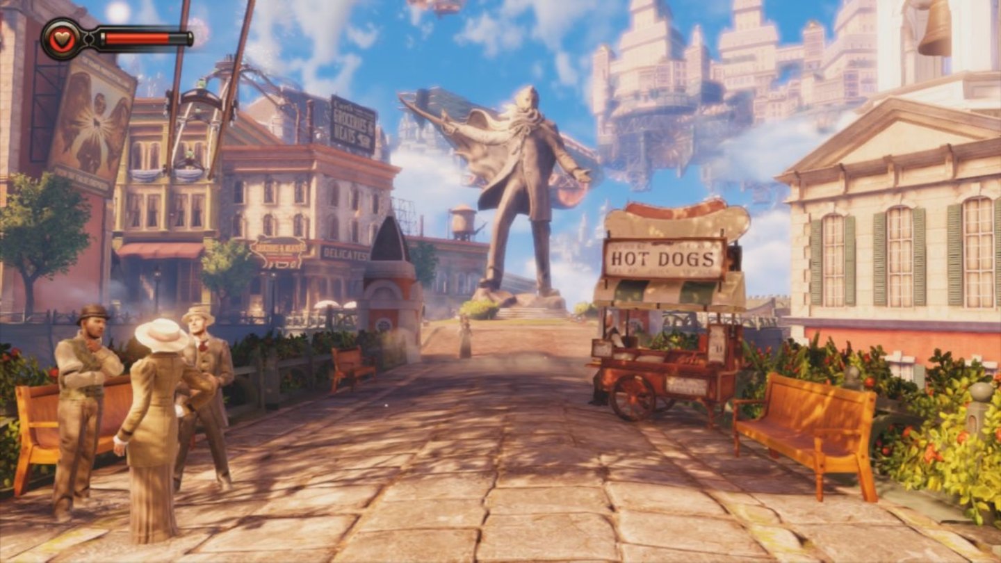 Bioshock Infinite (Xbox 360)Die ersten Schritte durch die Straßen Columbias gehören zu den beeindruckendsten Spielerlebnissen der letzten Zeit.