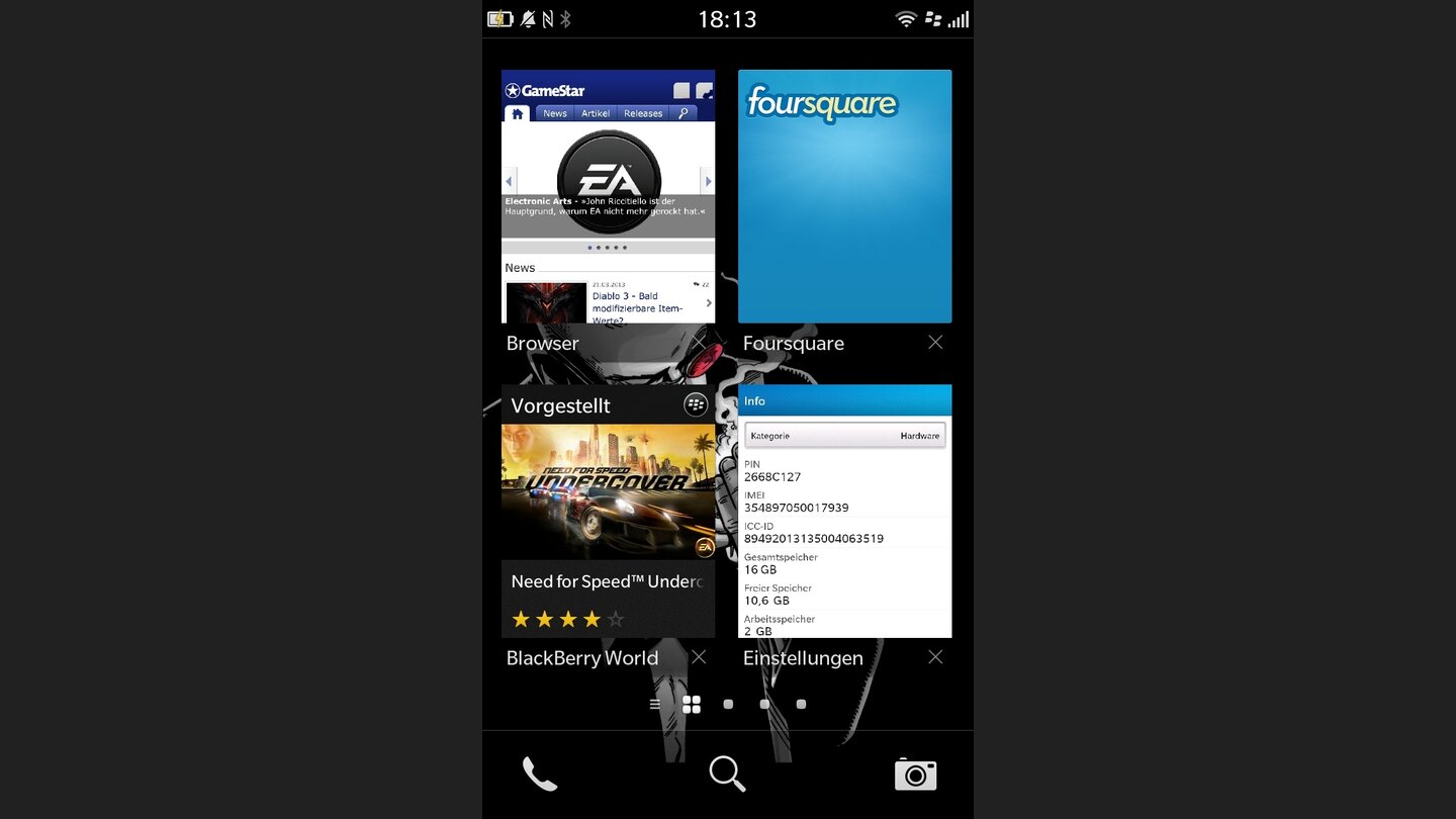 Blackberry OS 10 auf dem Blackberry Z10