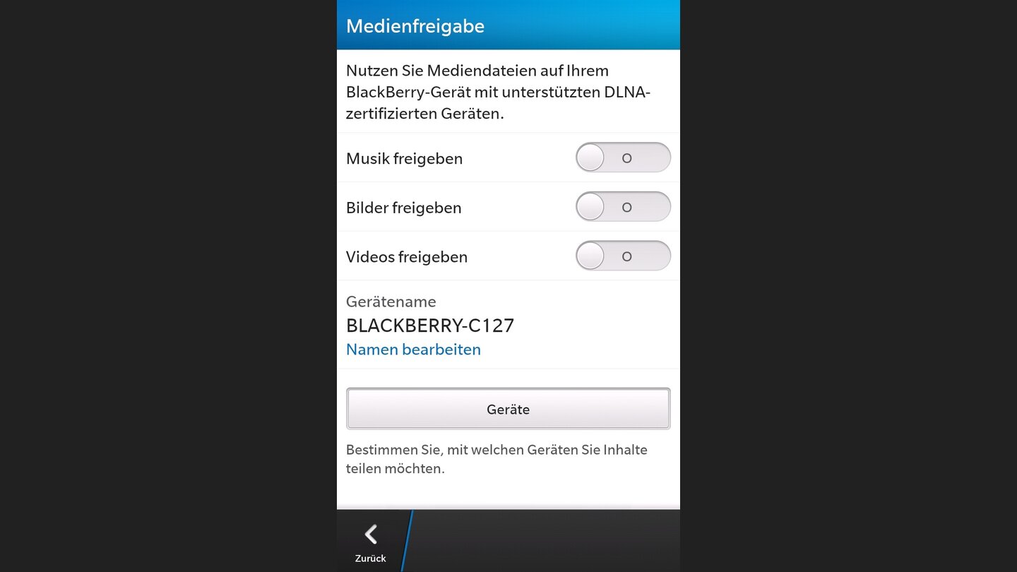 Blackberry OS 10 auf dem Blackberry Z10