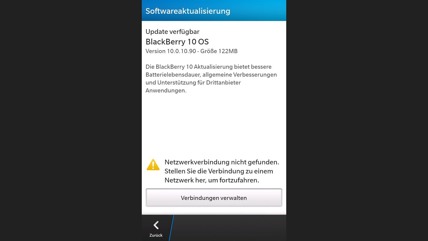 Blackberry OS 10 auf dem Blackberry Z10