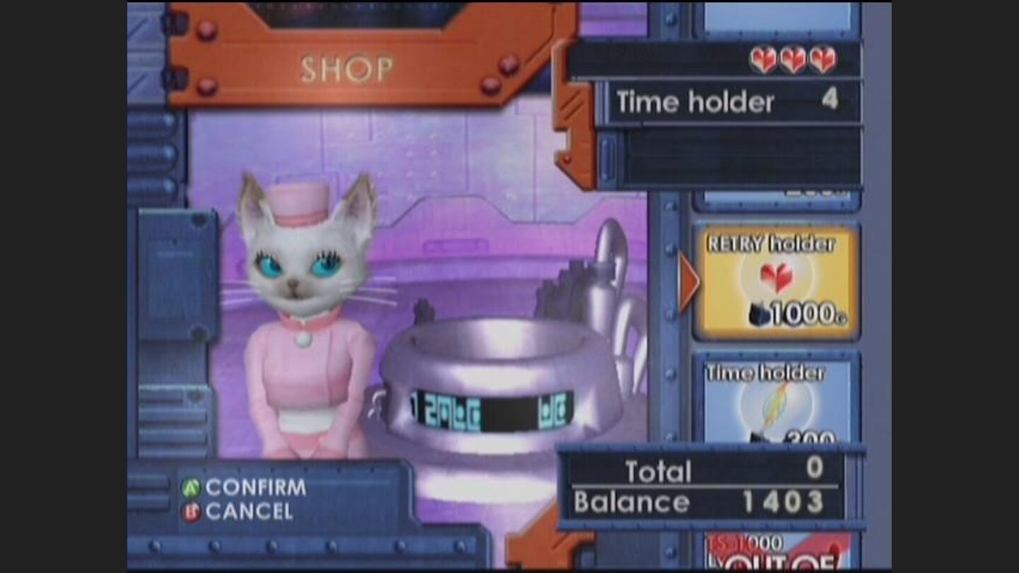 Here at the shop you can purchase Continues, Health and Time Holders, and more powerful Sweepers.