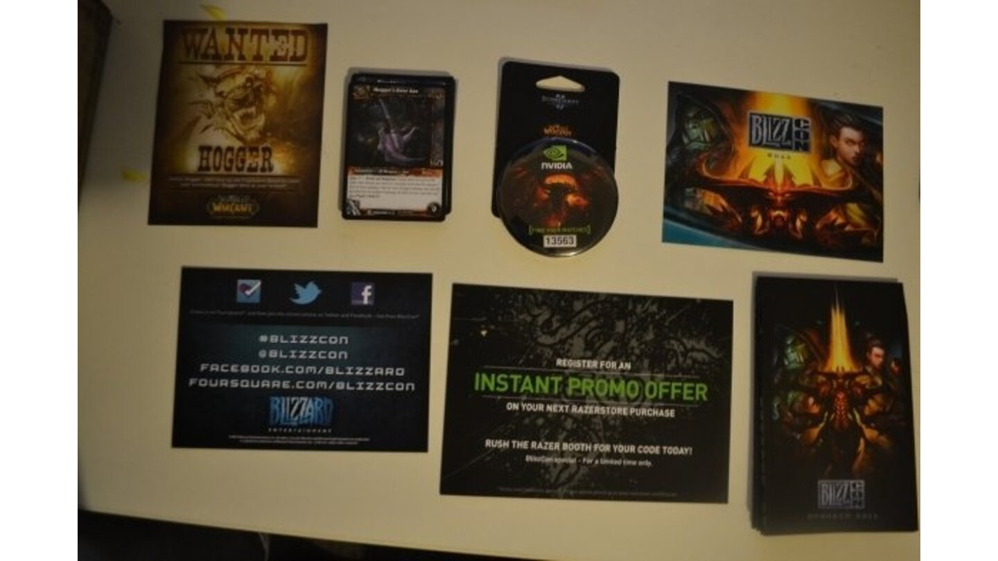 BlizzCon 2011 - Goodie Bag: Gutscheine & Promotion