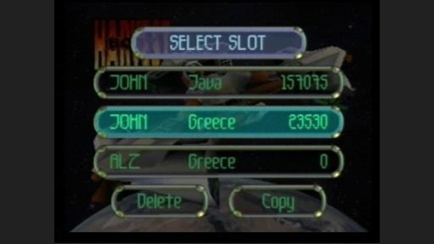 Choose your saved game slot
