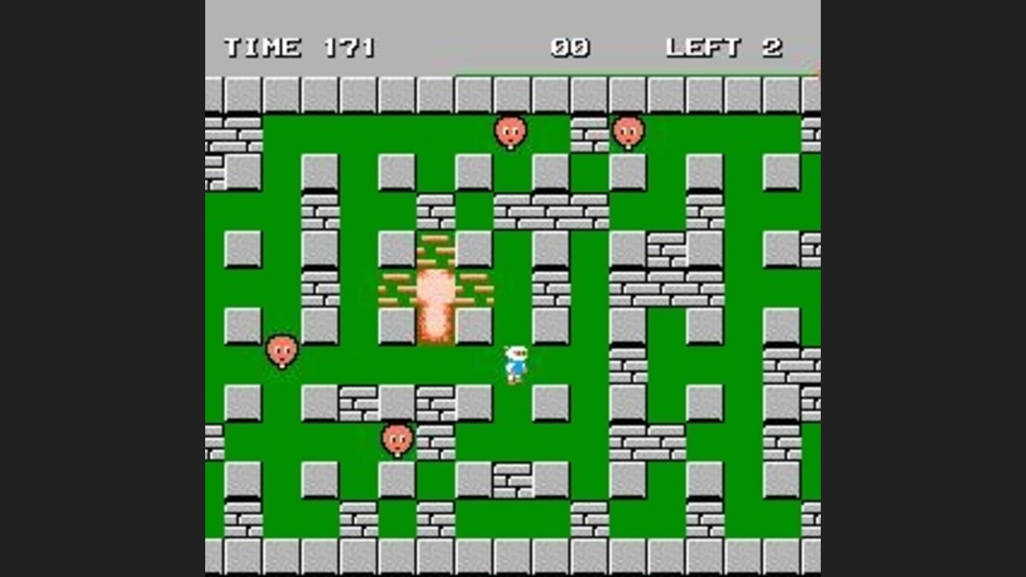 Blocks being destroyed in a bomb blast