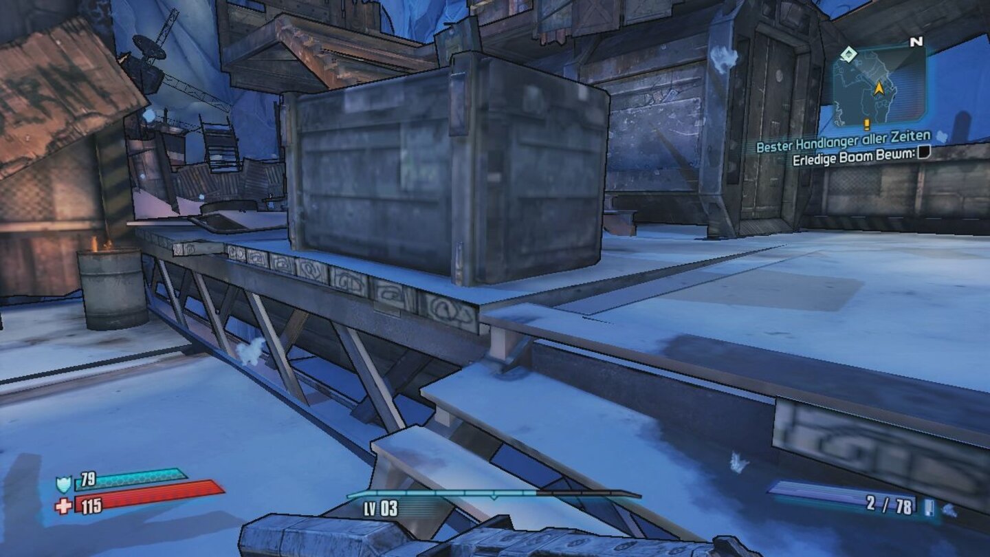 Borderlands 2Unschön: Auf der Xbox 360 laden einige Leveltexturen nur nach entsprechender Wartezeit.[Xbox 360]